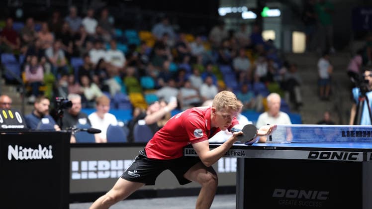 30 05 2026, xrekx, Table Tennis TTBL Final 4, Borussia Düsseldorf TTC Schwalbe Bergneustadt v l Anton Källberg Kaellberg Borussia Duesseldorf DFL DFB REGULATIONS PROHIBIT ANY USE OF PHOTOGRAPHS as IMAGE SEQUENCES and or QUASI VIDEO Frankfurt am Main