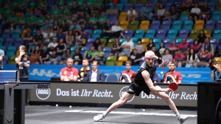 30 05 2026, xrekx, Tischtennis TTBL Final 4, Borussia Düsseldorf TTC Schwalbe Bergneustadt v l Romain Ruiz TTC Schwalbe Bergneustadt DFL DFB REGULATIONS PROHIBIT ANY USE OF PHOTOGRAPHS as IMAGE SEQUENCES and or QUASI VIDEO Frankfurt am Main