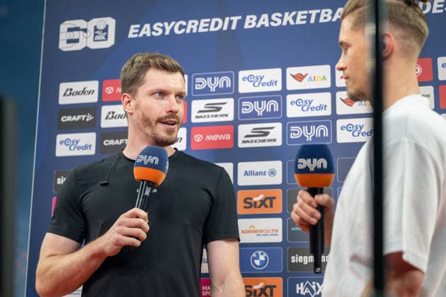 Andreas Obst 13 FC Bayern Basketball interview with DYn, FC Bayern Basketball vs Telekom Baskets Bonn, BBL, Semifinal 1, 30 05 2026 Munich Bavaria Germany Copyright: xkolbert-press UlrichxGamelx