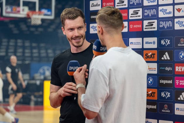 Andreas Obst 13 FC Bayern Basketball interview with DYn, FC Bayern Basketball vs Telekom Baskets Bonn, BBL, Semifinal 1, 30 05 2026 Munich Bavaria Germany Copyright: xkolbert-press UlrichxGamelx