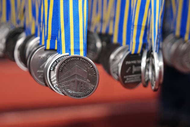 STOCKHOLM, SWEDEN 20260530 Medals during the Stockholm marathon on Saturday STOCKHOLM SWEDEN x10500x  Copyright: xMagnusxLejhall TTx STOCKHOLM MARATHON 2026