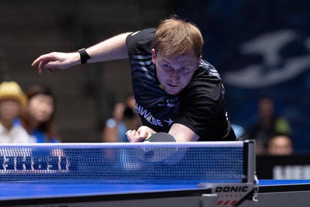 Benedikt Duda GER, TTC Schwalbe Bergneustadt in action during the semifinal matches Borussia Düsseldorf TTC Schwalbe of the Liebherr TTBL Final4 at the Süwag Energie ARENA on May 30, 2026, in Frankfurt, Germany Copyright: JoaquimxFerreira