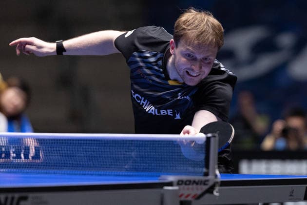 Benedikt Duda GER, TTC Schwalbe Bergneustadt in action during the semifinal matches Borussia Düsseldorf TTC Schwalbe of the Liebherr TTBL Final4 at the Süwag Energie ARENA on May 30, 2026, in Frankfurt, Germany Copyright: JoaquimxFerreira