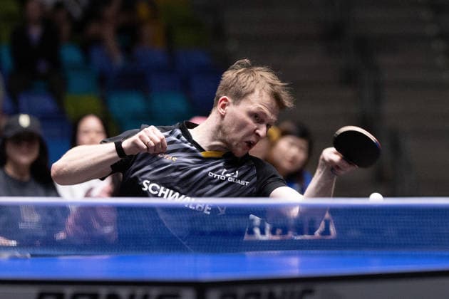 Benedikt Duda GER, TTC Schwalbe Bergneustadt in action during the semifinal matches Borussia Düsseldorf TTC Schwalbe of the Liebherr TTBL Final4 at the Süwag Energie ARENA on May 30, 2026, in Frankfurt, Germany Copyright: JoaquimxFerreira