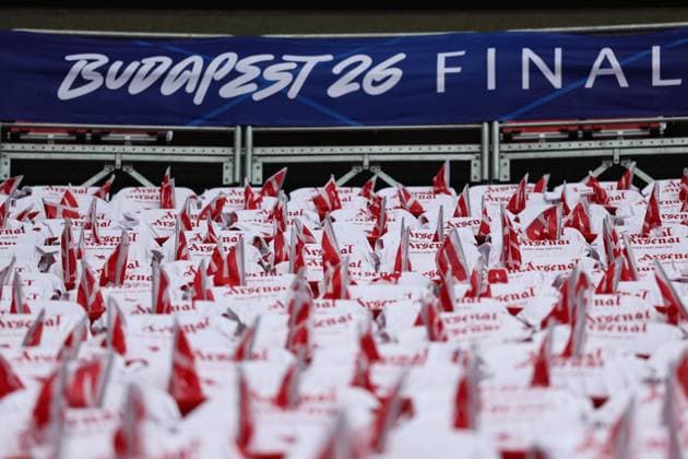 30.05.2026 - SOCCER - 2025-2026 UEFA Champions League final , Paris vs Arsenal Empty stands prepared ahead of kickoff Budapest Puskas Arena ,Budapest Puskas Arena Hungary