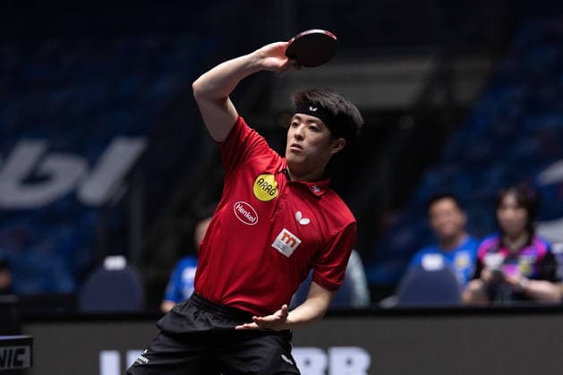Dang Qiu GER, Borussia Duesseldorf in action during the semifinal matches Borussia Düsseldorf TTC Schwalbe of the Liebherr TTBL Final4 at the Süwag Energie ARENA on May 30, 2026, in Frankfurt, Germany Copyright: JoaquimxFerreira