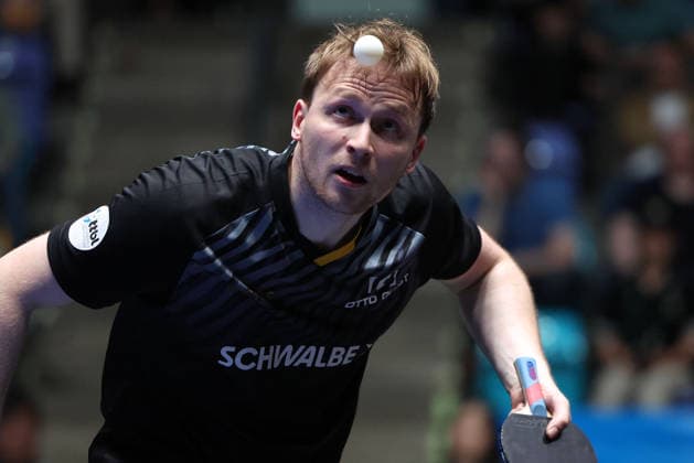 Benedikt Duda GER, TTC Schwalbe Bergneustadt in action during the semifinal matches Borussia Düsseldorf TTC Schwalbe of the Liebherr TTBL Final4 at the Süwag Energie ARENA on May 30, 2026, in Frankfurt, Germany Copyright: JoaquimxFerreira