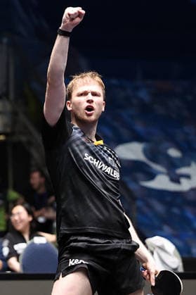 30 05 2026, xrekx, Table Tennis TTBL Final 4, Borussia Düsseldorf TTC Schwalbe Bergneustadt v l Benedikt Duda TTC Schwalbe Bergneustadt Winner Game 2 DFL DFB REGULATIONS PROHIBIT ANY USE OF PHOTOGRAPHS as IMAGE SEQUENCES and or QUASI VIDEO Frankfurt am Main