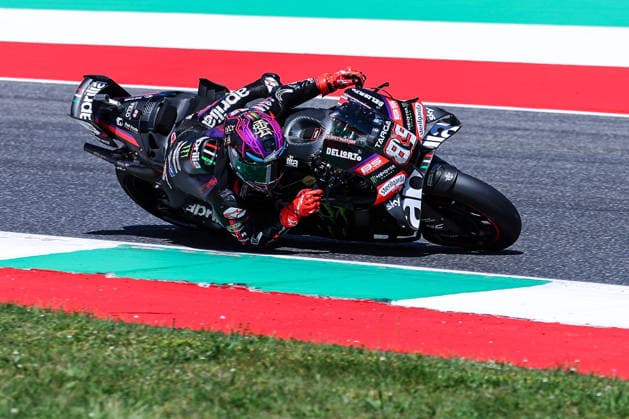 MOTORS - MotoGP - Italian Grand Prix Photo by IPA ABACAPRESS.COM85182147 - Jorge Martin of Spain and Aprilia Racing seen during MotoGP GP7 Brembo Grand Prix of Italy - Qualifying at Mugello Circuit in Scarperia e San Piero, Italy Mugello Italy  Copyright: xIPAxSport ABACAx