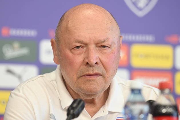 Czech national soccer team coach Miroslav Koubek attends the press conference, PK, Pressekonferenz prior to the friendly match Czech Republic vs Kosovo, Prague, Czech Republic, May 30, 2026. (CTKxPhoto MichaelaxRihova) CTKPhotoP2026053003135  CTKPhotoP2026053003135