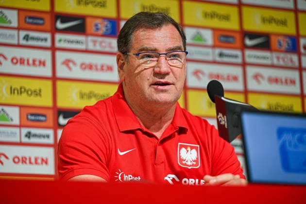 Wroclaw 30.05.2026. Football. Poland national team, Nationalteam press conference, PK, Pressekonferenz ahead of the International Friendly, Länderspiel, Nationalmannschaft match against Ukraine in Wroclaw, Poland --- Pilka nozna. Konferencja prasowa reprezentacji Polski przed meczem towarzyskim przeciwko Ukrainie. Persons shown: Jan Urban Fot. Tomasz Karczewski Arena Akcji NEWSPIX.PL --- newspix.pl POLAND OUT! 