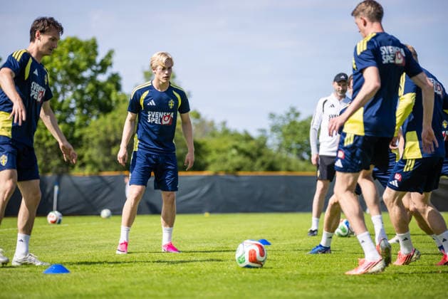 260530 Lucas Bergvall of the Swedish national football team at a training session on May 30, 2026 in Stockholm Photo Caisa Rasmussen BILDBYRAN COP 353 CR0046 fotboll football soccer fotball landskamp träning practice training sverige sweden sverige a fifa world cup vm bbeng  Copyright: CAISAxRASMUSSEN BB260530CR038