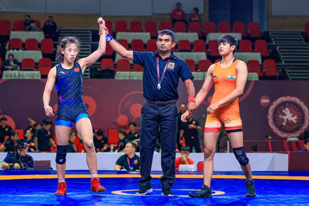 U17 Wrestling Asian Championships 49kg WW Yuting Yuan CHN df Nikita Nikita IND Copyright: xAmirrezaxAliasgarix xUnitedxWorlx Kadir Caliskan United World Wr