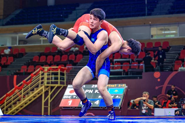 U17 Wrestling Asian Championships 71kg FS Adilet Rysbay KAZ df Towa Doi JPN Copyright: xAmirrezaxAliasgarix xUnitedxWorlx Kadir Caliskan United World Wr