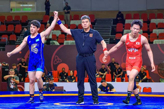 U17 Wrestling Asian Championships 71kg FS Adilet Rysbay KAZ df Towa Doi JPN Copyright: xAmirrezaxAliasgarix xUnitedxWorlx Kadir Caliskan United World Wr