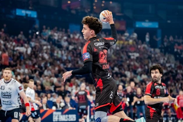 Hamburg 30 05 2026, Handball, Men, EHF European League Men 2025 26, Semi-final, MT Melsungen SG Flensburg Handewitt Marti Soler MT Melsungen, 23 on goal throw