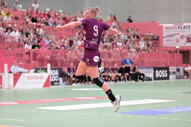 Naina Klein TusSies Metzingen, 09 at the throw goal TusSies Metzingen vs SV Union Halle Neustadt , Handball, Alsco HBF, 7 Play Off League Matchday, Season 2025 2026, 30 05 2026 TusSies Metzingen vs SV Union Halle Neustadt , Handball, Alsco HBF, 7 Play Off League Matchday, Season 2025 2026, 30 05 2026 Tuebingen Copyright: xEibner-Pressefoto TobiasxBaurx EP_TBR