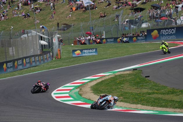30 05 2026, Autodromo Internazionale del Mugello, Mugello, MotoGP Italian Grand Prix 2026 ,in the picture Raul Fernandez ESP , Trackhouse MotoGP Team, Jorge Martin ESP , Aprilia Racing, Fabio di Giannantonio ITA , Pertamina Enduro VR46 Racing Team Photo by Hasan Bratic DeFodi Images