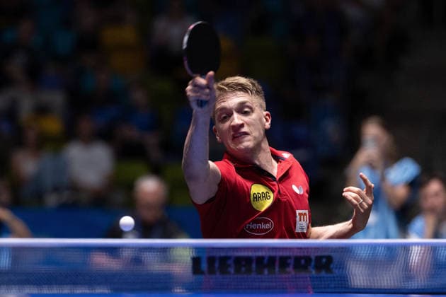 Anton Kaellberg SWE, Borussia Duesseldorf in action during the semifinal matches Borussia Düsseldorf TTC Schwalbe of the Liebherr TTBL Final4 at the Süwag Energie ARENA on May 30, 2026, in Frankfurt, Germany Copyright: JoaquimxFerreira