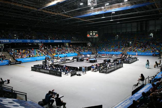 30 05 2026, xrekx, Table Tennis TTBL Final 4, Borussia Düsseldorf TTC Schwalbe Bergneustadt v l symbol photo, symbol image, symbol stadium, symbolic photo, symbolic image, symbolic stadium Süwag Energie ARENA DFL DFB REGULATIONS PROHIBIT ANY USE OF PHOTOGRAPHS as IMAGE SEQUENCES and or QUASI VIDEO Frankfurt am Main