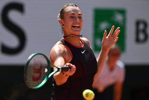 2026 French Open, Roland-Garros - Day 7 PARIS, FRANCE - MAY 30: Aryna Sabalenka competes against Daria Kasatkina (not seen)of Australia during their women s singles third round match on day seven of the French Open (Roland Garros) tennis tournament in Paris, France, on May 30, 2026. Burak Akbulut Anadolu Paris France. Editorial use only. Please get in touch for any other usage.  Copyright: x2026xAnadoluxBurakxAkbulutx