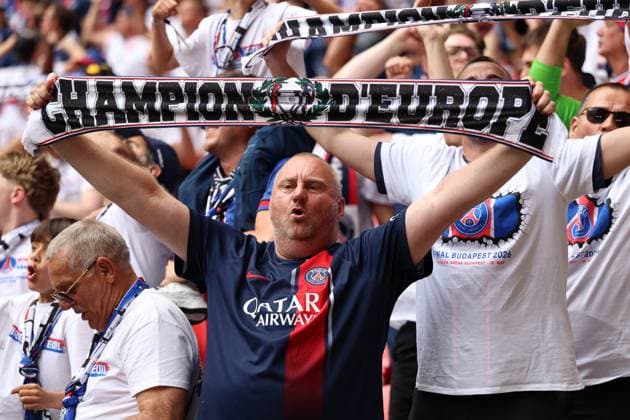 30.05.2026 - SOCCER - 2025-2026 UEFA Champions League final , Paris vs Arsenal pre-match atmosphere Paris fans Budapest Puskas Arena ,Budapest Puskas Arena Hungary
