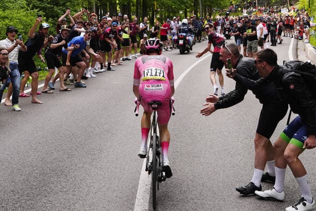 Denmark™s Jonas Vingegaard Hansen of Team Visma Lease A Bike (Pink jersey) during Stage 20 of the Giro d™Italia, from Gemona del Friuli to Piancavallo, Italy, Saturday,May 30, 2026.  Copyright: xFabioxFerrarix xLaPressex