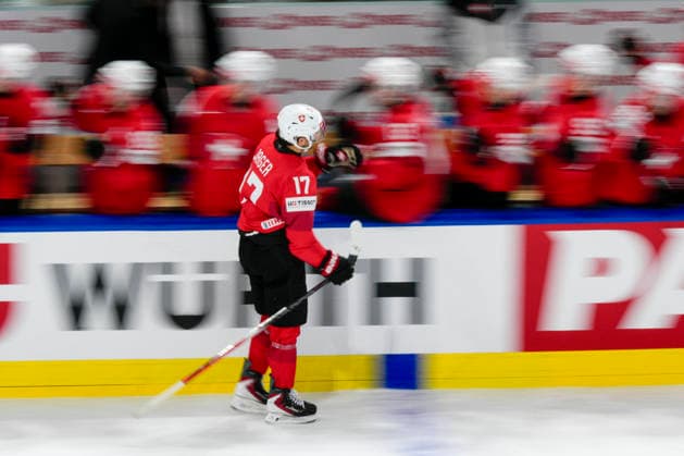 ZURICH, SWITZERLAND MAY 30 Ken Jager of Switzerland celebrates his goal during the 2026 IIHF Ice Hockey World Championship Switzerland game between Switzerland and Norway at Swiss Life Arena on May 30, 2026 in Zurich, Zurich Zurich Swiss Life Arena Zurich Switzerland Copyright: xJustPictures.ch JarixPestelaccix jp-en-EuSpIm-JP6_JAR_Switzerland_Norway_30May2026_00057