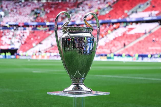 Sport, Football, UEFA Champions League season 2025 2026 Final Paris Saint Germain FC Arsenal 30 05 2026, Puskas Arena Budapest The UEFA Champions League trophy before the match in the stadium, trophy Budapest Puskas Arena Hungary