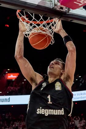 German Basketball Bundesliga BBL , FC Bayern Munich Basketball vs TELEKOM BASKETS Bonn, Munich FC Bayern Basketball, Bonn TELEKOM BASKETS, 2026 05 30 in Munich SAP Garden DA SILVA Oscar FC Bayern Munich Basketball Power Forward PF Nr1 FCBB1 sportworld Munich SAP Garden Bayern Germany