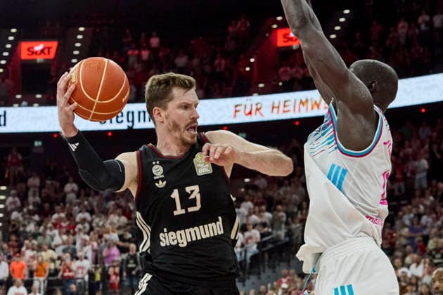 German Basketball Bundesliga BBL , FC Bayern Munich Basketball vs TELEKOM BASKETS Bonn, Munich FC Bayern Basketball, Bonn TELEKOM BASKETS, 2026 05 30 in Munich SAP Garden OBST Andreas FC Bayern Munich Basketball Shooting Guard SG Nr13 FCBB13 sportworld Munich SAP Garden Bayern Germany