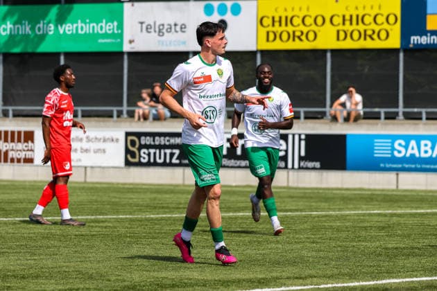 Football Switzerland Promotion League 2025 2026 Last matchday, 30 05 2026 SC Kriens vs FC Bavois Kleinfeld Kriens, Switzerland Goal celebration Nando Toggenburger Kriens Stadium Kleinfeld Lucerne Switzerland Copyright: xAmiirxAmedjouax