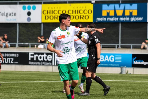 Football Switzerland Promotion League 2025 2026 Last matchday, 30 05 2026 SC Kriens vs FC Bavois Kleinfeld Kriens, Switzerland Goal celebration Nando Toggenburger Kriens Stadium Kleinfeld Lucerne Switzerland Copyright: xAmiirxAmedjouax