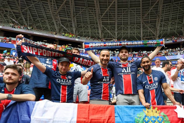 PSG vs Arsenal Supporters of FC Paris Saint-Germain During the football match between PSG vs Arsenal valid for the UEFA Champions League Final, on 30 05 2026 at the Stadium PuskÃ s Arena in Budapest NAPOLI PUSKAS Stadium CAMPANIA Hungary Copyright: xFABIOxSASSOxFabioxsasso FPAx PSG Arsenal2026_05_30Fabio Sasso1031