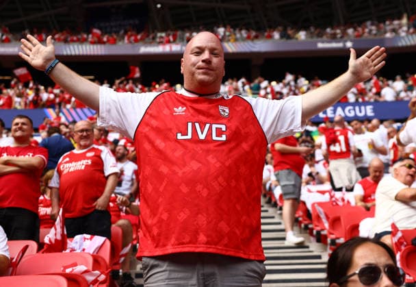 Budapest, Hungary, 30th May 2026. Arsenal fans before the Paris Saint Germain vs Arsenal UEFA Champions League Final match at Puskas Arena, Budapest. Picture credit should read: David Klein Sportimage EDITORIAL USE ONLY. No use with unauthorised audio, video, data, fixture lists, club league logos or live services. Online in-match use limited to 120 images, no video emulation. No use in betting, games or single club league player publications. SPI_047_DK_PSG_Arsenal SPI-4828-0046