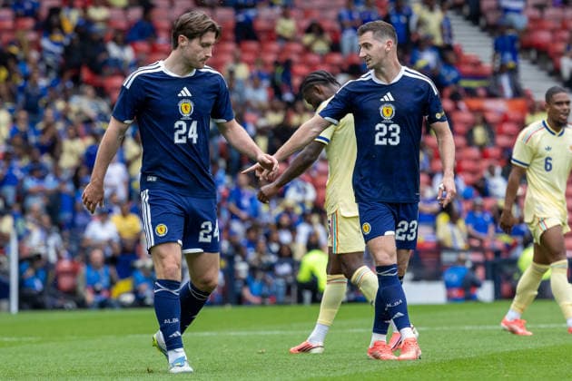 Scotland v Curacao, Friendly International Challenge Anthony Ralston & Kenny McLean of Scotland during the International Challenge Match - Scotland vs Curacao, Barclays Hampden, Glasgow. 30 May 2026 Hampden Park Barclays Hampden Glasgow Scotland Editorial use only , Copyright: xColinxPoultneyx PSI-24309-0146