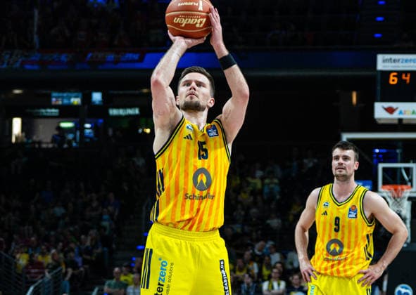 Martin Hermannsson Alba Berlin, 15 at free throw 30 05 2026, Alba Berlin vs Bamberg Baskets, Basketball, BBL, Max Schmeling Halle, Berlin DFL regulations prohibit any use of photographs as image sequences and or quasi video Copyright: HMBxMedia xFinnxWeidmann