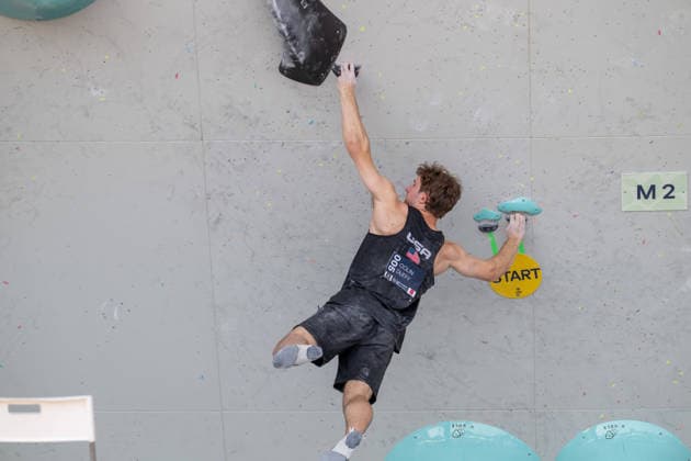 May 30, 2026, Madrid, Madrid, Spain: COLIN DUFFY of the United States competes during the men s boulder semifinal at the IFSC World Climbing Series in Madrid Men s Boulder Semifinals At The 2026 World Climbing Series Madrid.  - ZUMAd308 20260530_zsp_d308_036 Copyright: xJuanxCarlosxLucasx