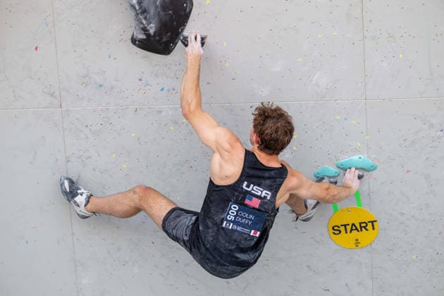 May 30, 2026, Madrid, Madrid, Spain: COLIN DUFFY of the United States competes during the men s boulder semifinal at the IFSC World Climbing Series in Madrid Men s Boulder Semifinals At The 2026 World Climbing Series Madrid.  - ZUMAd308 20260530_zsp_d308_040 Copyright: xJuanxCarlosxLucasx