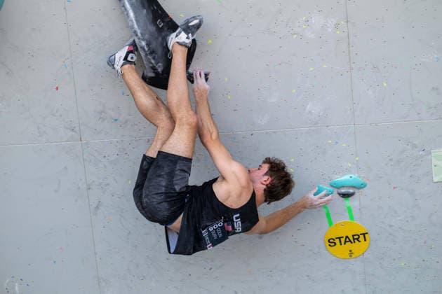 May 30, 2026, Madrid, Madrid, Spain: COLIN DUFFY of the United States competes during the men s boulder semifinal at the IFSC World Climbing Series in Madrid Men s Boulder Semifinals At The 2026 World Climbing Series Madrid.  - ZUMAd308 20260530_zsp_d308_048 Copyright: xJuanxCarlosxLucasx