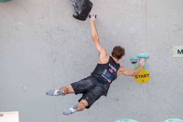 May 30, 2026, Madrid, Madrid, Spain: COLIN DUFFY of the United States competes during the men s boulder semifinal at the IFSC World Climbing Series in Madrid Madrid Spain - ZUMAd308 20260530_zsp_d308_037 Copyright: xJuanxCarlosxLucasx