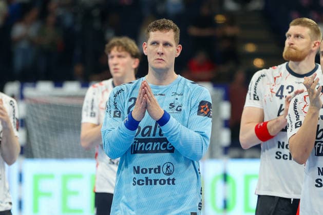30 05 2026, xgox, Handball EHF European League Semi-Final MT Melsungen SG Flensburg Handewitt v l Kevin Moller Möller, Flensburg, 20 disappointed, looks disappointed, disappointed Hamburg