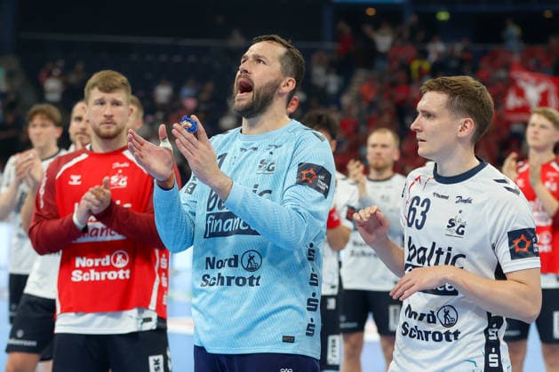 30 05 2026, xgox, Handball EHF European League Semi-Final MT Melsungen SG Flensburg Handewitt v l Benjamin Buric Flensburg, 1 disappointed, looks disappointed, disappointed Hamburg