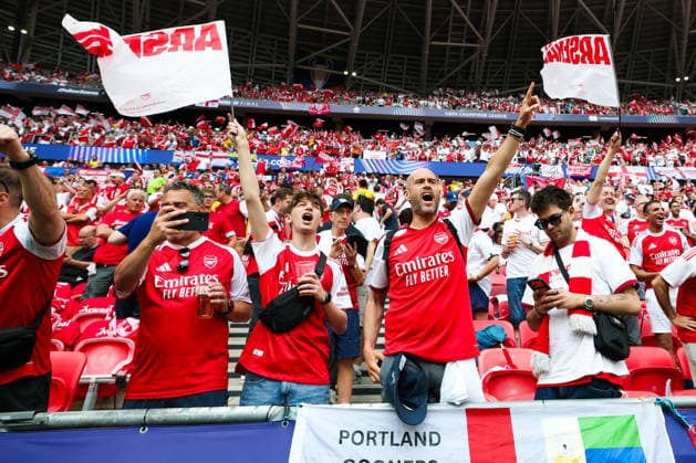 BUDAPEST, HUNGARY - MAY 30: fans of Arsenal prior to the UEFA Champions League 2026 Final between Paris Saint-Germain and Arsenal FC at Puskas Arena on May 30, 2026 in Budapest, Hungary.  Copyright: xRenexNijhuis MBxMediax