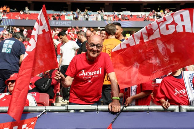 Paris Saint-Germain v Arsenal, UEFA Champions League Arsenal Fans during the Paris Saint-Germain v Arsenal UEFA Champions League Final match at the Puskas Arena, Budapest, Hungary on 30 May 2026 Credit: Ian Stephen Every Second Media Editorial use only. All images are copyright Every Second Media Limited. No images may be reproduced without prior permission. Copyright: xIMAGO EveryxSecondxMediax ESM-2017-0016 IanxStephenx xEveryxSecondxMediax