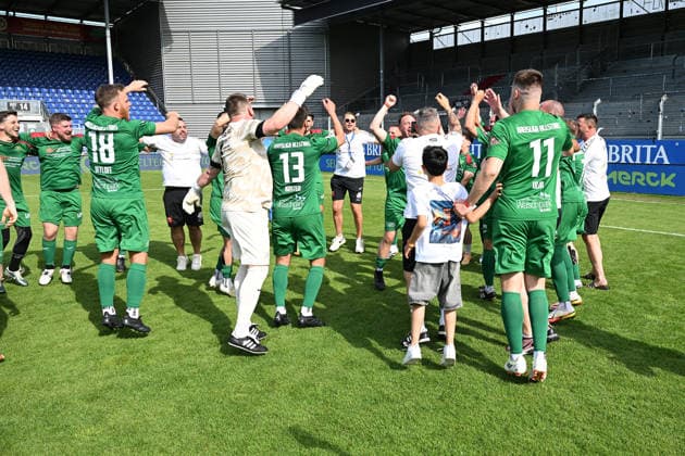 30 05 2026, xsvx, Football Langholz Cup 2026, v l jubilation, joy, emotions about the victory Wiesbaden