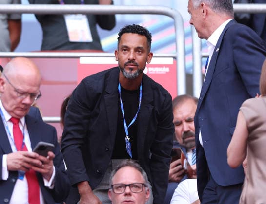 Budapest, Hungary, 30th May 2026. Former player Theo Walcott during the Paris Saint Germain vs Arsenal UEFA Champions League Final match at Puskas Arena, Budapest. Picture credit should read: David Klein Sportimage EDITORIAL USE ONLY. No use with unauthorised audio, video, data, fixture lists, club league logos or live services. Online in-match use limited to 120 images, no video emulation. No use in betting, games or single club league player publications. SPI_068_DK_PSG_Arsenal SPI-4828-0069