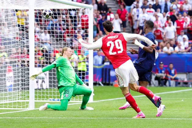 BUDAPEST, HUNGARY - MAY 30: Kai Havertz of Arsenal scoring the 0-1 during the UEFA Champions League 2026 Final between Paris Saint-Germain and Arsenal FC at Puskas Arena on May 30, 2026 in Budapest, Hungary.  Copyright: xRenexNijhuis MBxMediax