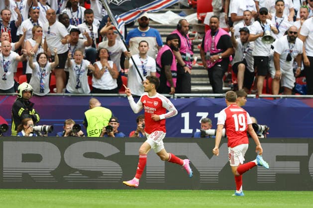 Paris Saint-Germain v Arsenal, UEFA Champions League Arsenal forward Kai Havertz (29) scores a GOAL 0-1 celebrates during the Paris Saint-Germain v Arsenal UEFA Champions League Final match at the Puskas Arena, Budapest, Hungary on 30 May 2026 Credit: Ian Stephen Every Second Media Editorial use only. All images are copyright Every Second Media Limited. No images may be reproduced without prior permission. Copyright: xIMAGO EveryxSecondxMediax ESM-2017-0026 IanxStephenx xEveryxSecondxMediax
