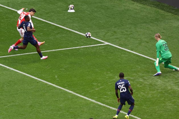 Arsenal gegen Paris Saint Germain 30. Mai 2026 Budapest UEFA-Champions-League-Finale Arsenal gegen Paris Saint Germain Kai Havertz von Arsenal erzielt das erste Tor des Spiels Foto von Jacques Feeney Budapest Ungarn  Copyright: xJacquesxFeeneyxOffside
